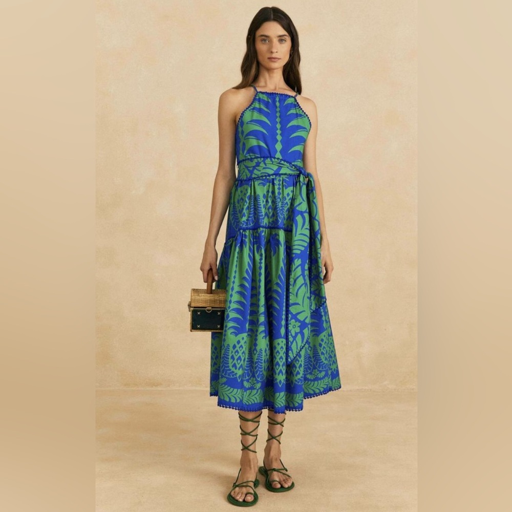 Farm Rio Blue Pineapple Dress Size XL